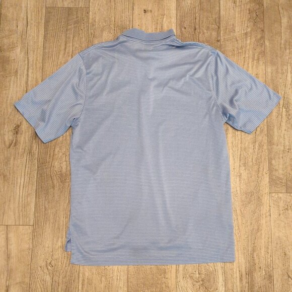 Brooks Brothers Mens Large Striped Blue Short Sleeve Performance Polo Shirt - Picture 9 of 9